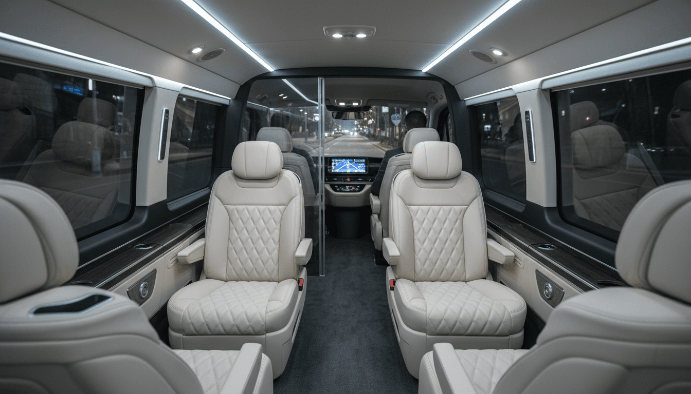 Interior of private air-conditioned tour van