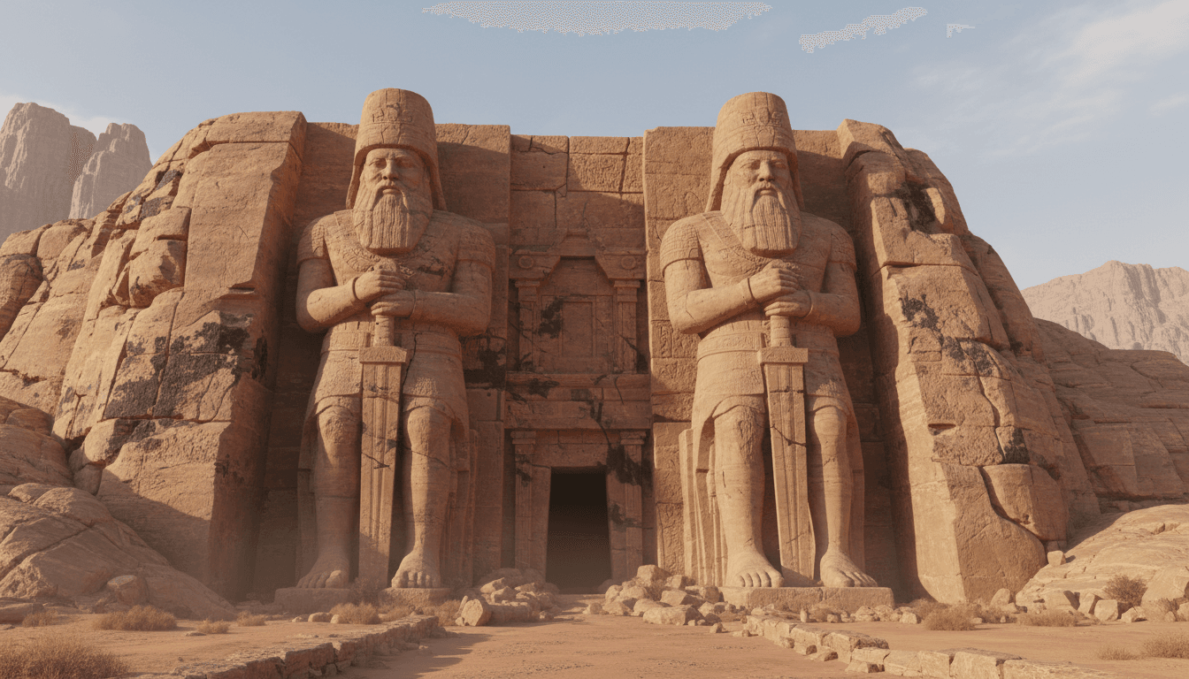 Colossal statues at Abu Simbel temple