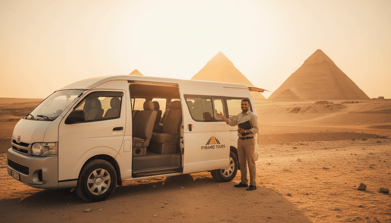 Private tour van near the Giza pyramids with guide