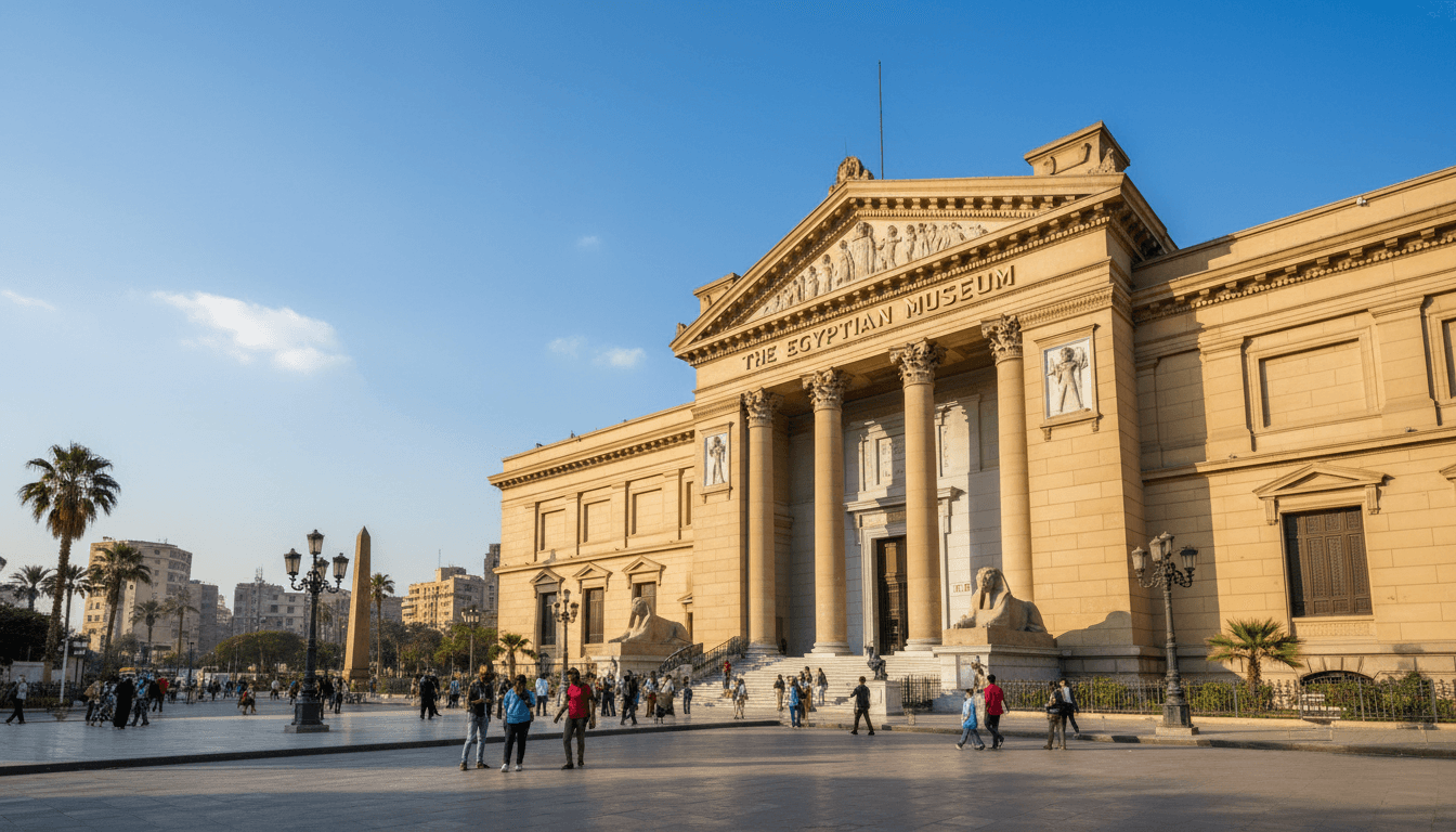 Egyptian Museum in Cairo with grand neoclassical architecture